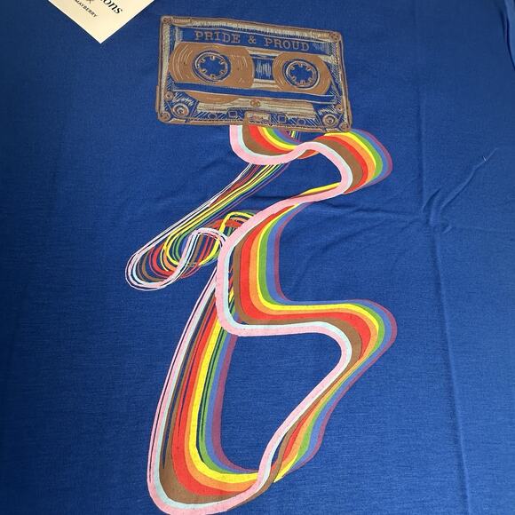 Curations X Ty Mayberry Unisex Blue Retro Cassette LGBTQ Pride Proud Size XL NWT - Picture 2 of 7